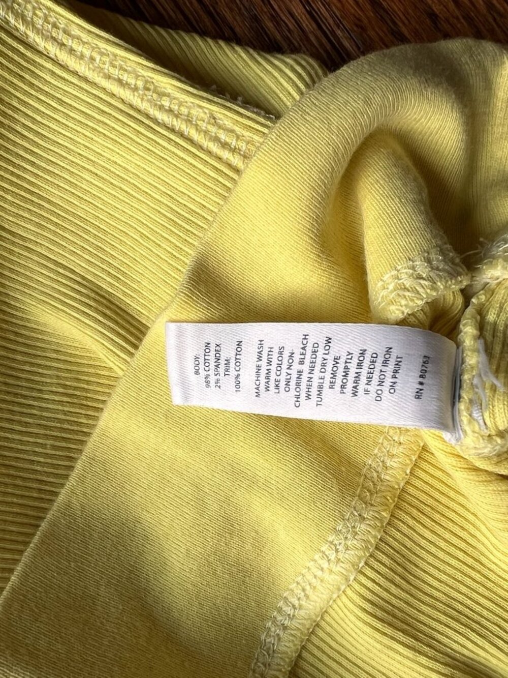 EUC V.S. Tee Shop Yellow Embroidered Henley Top 3/4 Sleeve - Picture 4 of 4